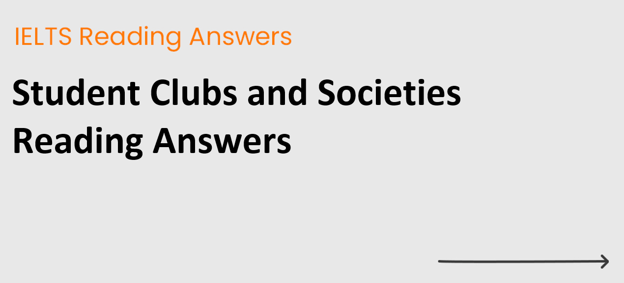 Student Clubs and Societies Reading Answers
